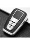 Toyota Compatible C-Hr, Corolla, Rav4, Camry, Land, Cruiser, Prius, Prado Leather Look Tpu Key Case Cover (Silver)