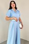 women's shirt collar belted wide-leg jumpsuit NBK4197