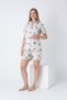 Front Buttoned Shirt Collar Printed Short Sleeve Woven Fabric Maternity and Maternity Shorts Pajama Set - 2