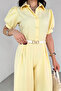 women's shirt collar belted wide-leg jumpsuit NBK4197 - 3