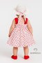 Baby Girl Heart Patterned Bow Summer Dress Hat Set - Red and White Cotton Baby Dress - 3