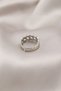 Silver Color Metal Chain Model Stone Women's Ring - 2