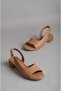 Seç 302 Genuine Leather Heel Sandals (Heel Height: 3.5 cm) Mink - 2