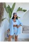 Women’s Linen Fabric Oversized Shirt Shorts Set