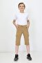Boy's Light Blue Cargo Pocket Modern Linen Capri with Rope Detail Suitable for Summer Daily Use
