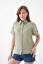 100% Cotton Button Detail Summer Muslin Bat Shirt Bluz Mg-204 - 5