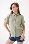 100% Cotton Button Detail Summer Muslin Bat Shirt Bluz Mg-204 - 2