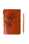 Vintage Notebook with Leather Cover Kraft Page with Vip Pen Gift Daily Note Agenda Memory Souvenir Notebook - 9