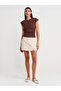 31875 100% Cotton T-Shirt with Stitching Detail - Light Brown - 4