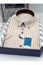 Classic Short Sleeve Linen Cotton Lapel Button Gift Boxed Men's Shirt Fs-004152 - Beige - 2