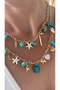 Natural Stone Starfish Seashell Pendant Charm Necklace - 3
