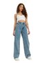 Harmony Women's Lycra Stretchy Special Wide Leg Jeans, Palazzo Model Loose Cut Wide Leg