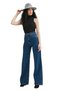 Harmony Women's Lycra Stretchy Special Wide Leg Jeans, Palazzo Model Loose Cut Wide Leg