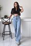 Harmony Women's Lycra Stretchy Special Wide Leg Jeans, Palazzo Model Loose Cut Wide Leg - 2