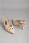 Seç 2536 Genuine Leather Heelled Women's Shoes Beige - 7