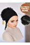 Ruffled, Non-Slip, Seamless Front, Silicone, Black Bonnet, Inner Bun, Hijab-Ready Headscarf