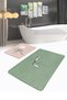 Plain Colored Floor Flower Motif 2-Piece Bathroom Mat Set & Toilet Seat Mat Set