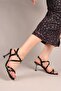 Feli̇ra Cross Piping Heeled Shoes Black - 3