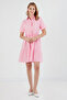 Shirt Collar Button Detailed Sweatshirt Dress - 3
