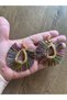Colorful Metal Alloy Style Women's Earrings with Big Tassels - 3