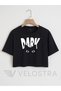 Women's Cat Printed Crop