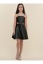 Girl's Shiny Fabric Low-Cut Detailed Short Evening Dress - 8