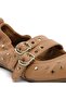 34353 Tan Genuine Leather Women's Classic Shoes - 5