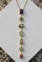 Elegant Design 7 Elements Colorful Stone Special Y Design Women's Steel Necklace - 3