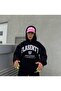 Flasenty FF Tracksuit Set - Black Printed Suit Jogger Sweatshirt Elastic Leg Hooded - 3