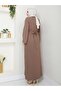 Hijab Crepe Self-Belted Handle Wide Dress - 6