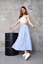 Long Elastic Waist Skirt with Flannel Pockets, Non-See-Through Poplin Fabric Seasonal Skirt (90cm) - 6