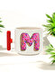 كوب سيراميك مطبوع عليه حرف M Donut Red T بمقبض 250 مل - 2