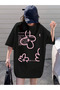 Unisex Men/Women Flower Custom Printed Oversize Cotton T-Shirt - 3