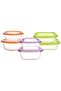 6-Piece Glass Storage Set with PP Lids | Rectangle (370ml, 640ml) + Square (320ml, 520m