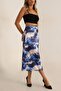 Midi Size Satin Women's Skirt with Elastic Waist - 3