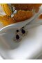 Gold Dangle Fan Earrings with Purple Stones Handmade - 4