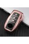 Toyota Compatible Corolla Cross, Yaris Cross, Ch-R, Prius, Rav4, Camry, Prado, Glossy Tpu Key Case Cover (Rose)
