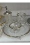 Esterhomedecor 4 Piece Imported Glass Bathroom Set with Tray Soap Dish Liquid Soap Dispenser Set - 4