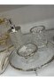 Esterhomedecor 4 Piece Imported Glass Bathroom Set with Tray Soap Dish Liquid Soap Dispenser Set - 5
