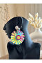 Sun Flower Beach Style Handmade Raffia Earrings