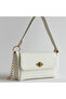 Women's Flap Shoulder Bag – Adjustable Strap Chain Detail - 2