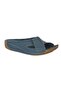 25Y Grf Denim Blue Women's Genuine Leather Daily Slippers