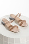 Women's Single Strap Stone Short Heeled Evening Dress Shoes