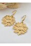 Sunflower Design Tarnish-Free Steel Long Earrings - 5.8 cm - 3