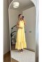 Yellow Dress with Ruffle and Bead Detail