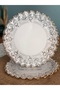 Gold Lace Patterned Curved Serving Plate 6 Pieces - 3
