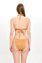 Women's Skin Color Silvery Large Triangle Bikini Set - 5