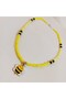 Yellow and Black Beaded Necklace with Bee Figure – Handmade Summer Colorful Cute Design Bee Necklace - 6