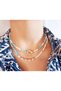 Summer Necklace Set with Sea Shell Blue White Beads Pearl-Double Row Bohemian Handmade Stylish Jewelry - 3