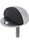 TIMCO Oval Door Stop - Satin Chrome - Floor Mounted - Protective Rubber Buffer Tip - 47mm